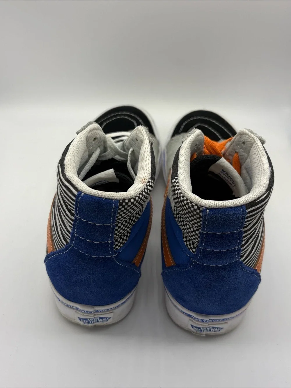 Unisex Vans High Top Sneakers in Grey, Black, Blue, Orange Size M 7.5 W9